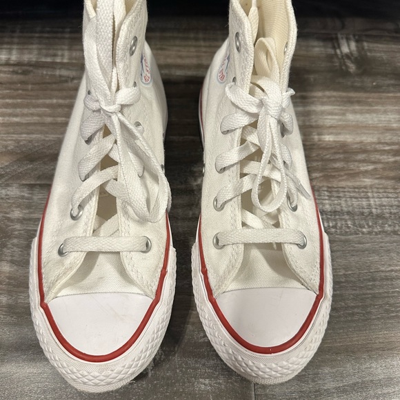 Converse Other - Converse youth white canvas high tops worn once size 1